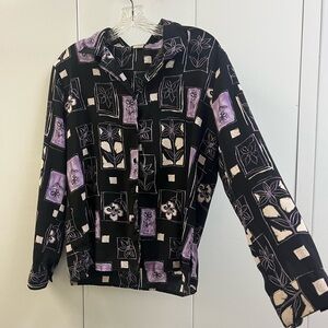NWOT Notations Flower Button Down Blouse